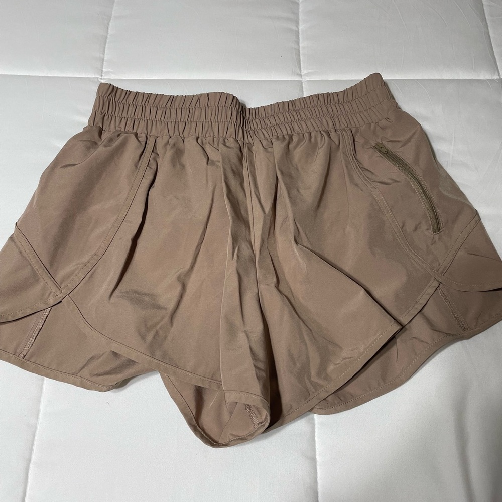 Women's Athletic Layered Shorts - Taupe